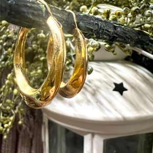 VINTAGE 14K solid gold Hoop Earrings
